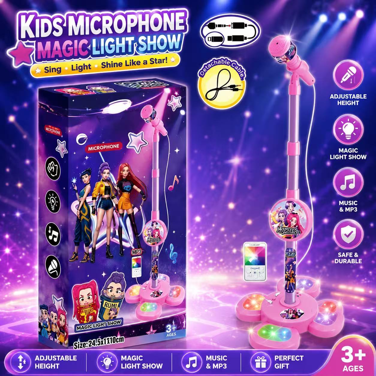Audio Music Editing - Mikrofon Karaoke dengan Stand, Mesin Bernyanyi