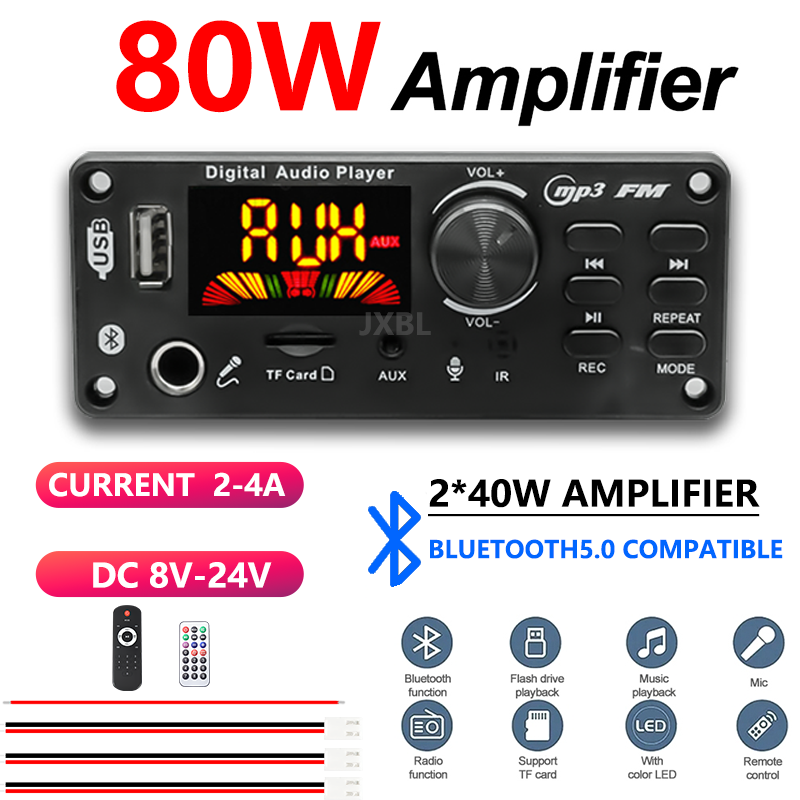 Audio Music Car - Papan Dekoder MP3 Bluetooth 5.0 80W,