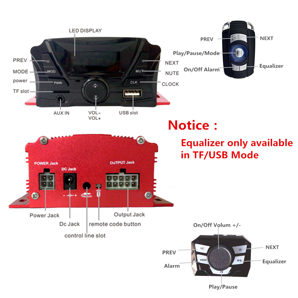 12V 4 Saluran UTV ATV Golf Car - Audio Music Free Mp3 ulasan dan harga