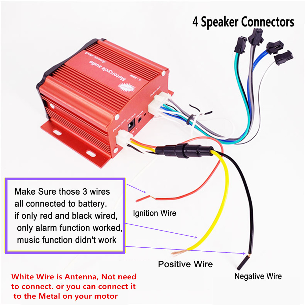 12V 4 Saluran UTV ATV Golf Car - Audio Music Free Mp3 ulasan dan harga
