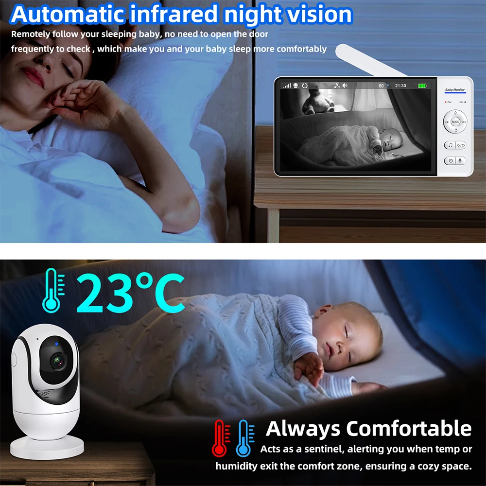 Tidak Ada WiFi Monitor Bayi 7  - Audio Music Videos ulasan dan harga